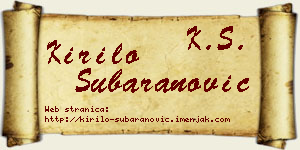 Kirilo Šubaranović vizit kartica